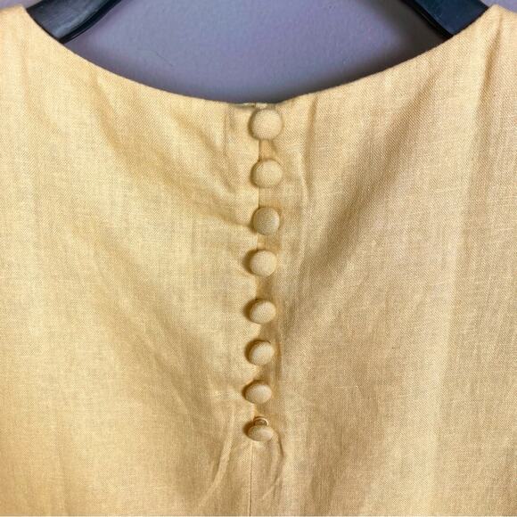 Banana Republic top XL NWT Shell linen yellow relaxed boxy lagenlook - Picture 6 of 12